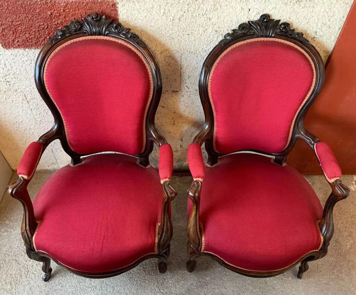 Paire de fauteuils époque Louis Philippe en palissandre