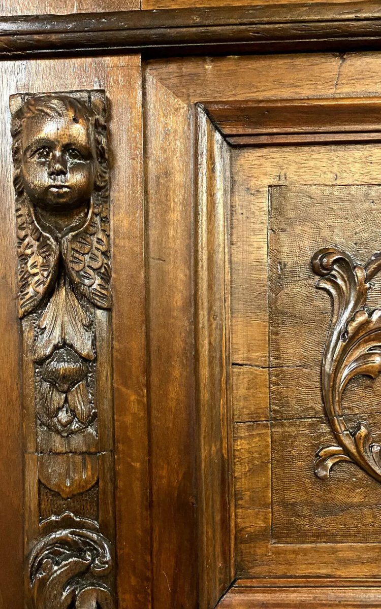 Important buffet de pavillon de chasse style Renaissance en bois entièrement sculpté -photo-5