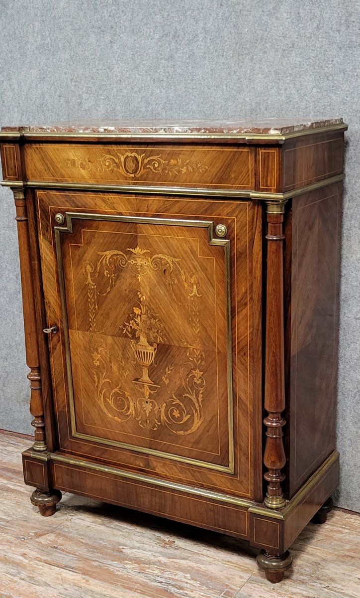 Buffet "Boulle" époque Napoléon III en marquéterie et joncs de cuivre-photo-2