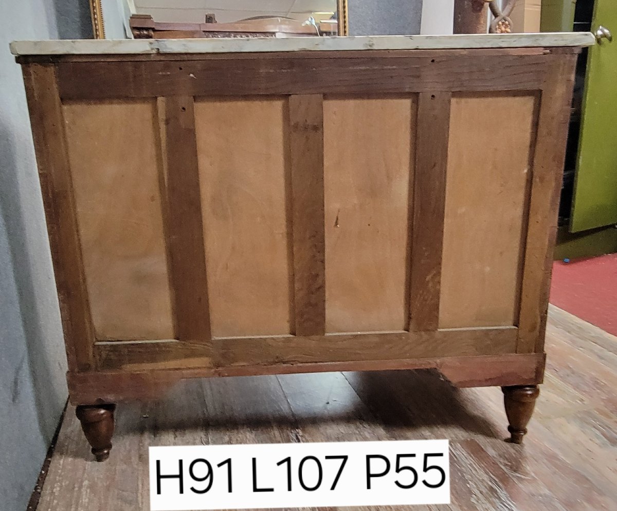 Empire Style Ladies' Chest Of Drawers With Arched Front In Marquetry-photo-8
