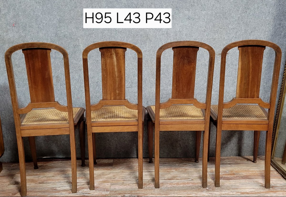 Set Of 4 Art Nouveau Mahogany Chairs -photo-7