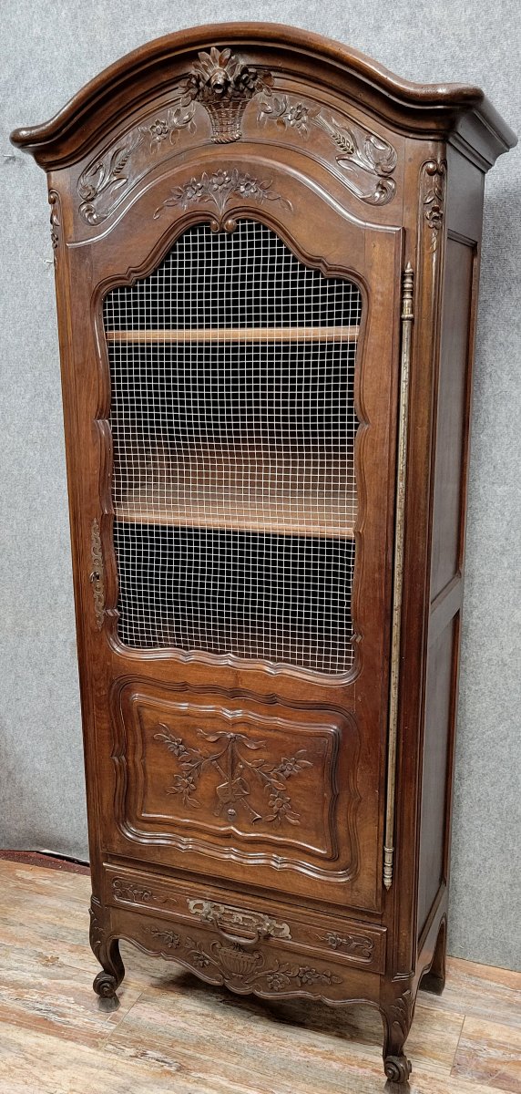 Arlesian Provençal Louis XV Style Display Case In Carved Walnut -photo-1