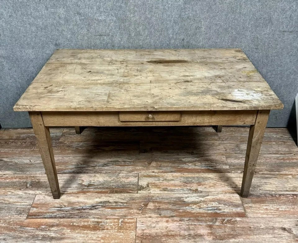 Louis XVI Period Desk In Stripped Wood Circa 1800-photo-1