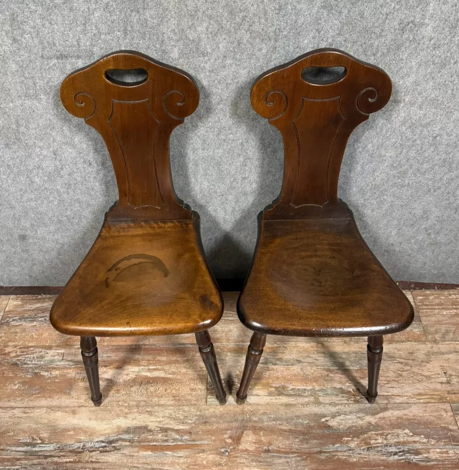 Pair Of Lorraine Chairs In Solid Oak-photo-3