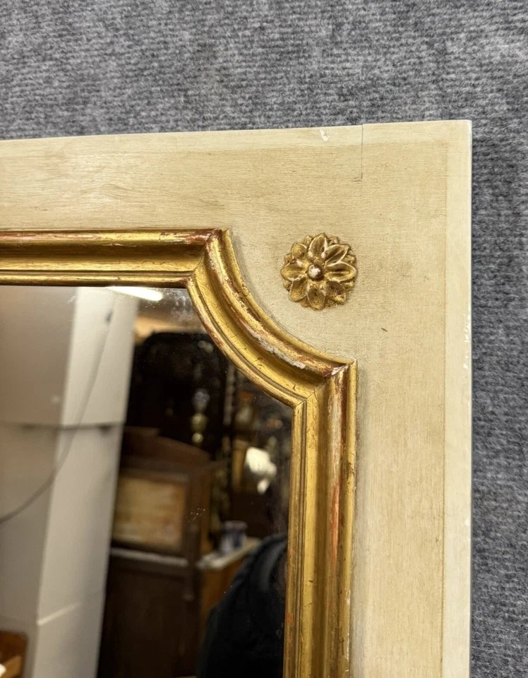 Vintage Louis XV Style Square Lacquered Mirror Circa 1950-photo-3