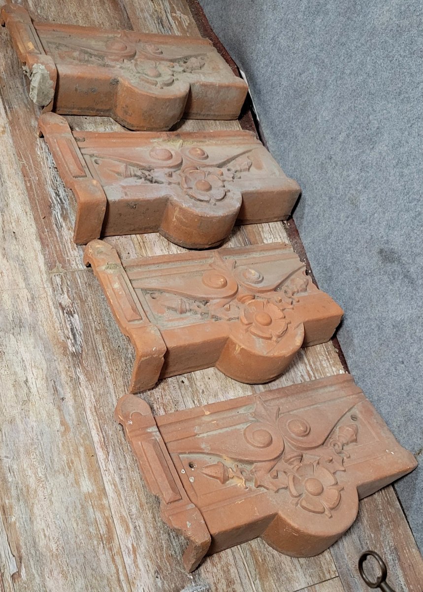 Four Art Nouveau Period River Tiles From The Early 20th Century  -photo-1