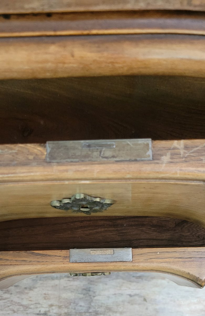 Commode sauteuse arbalette style Louis XV en merisier -photo-3