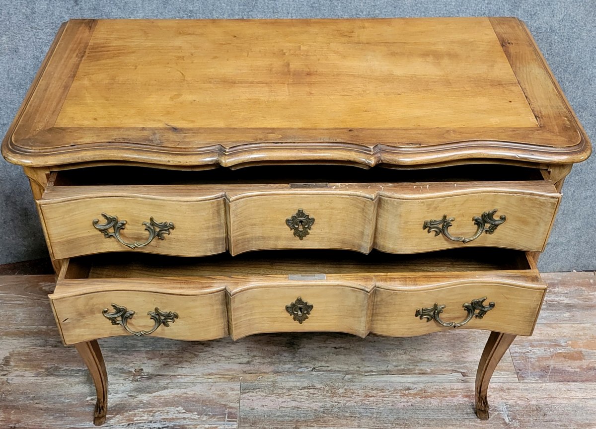 Commode sauteuse arbalette style Louis XV en merisier -photo-5