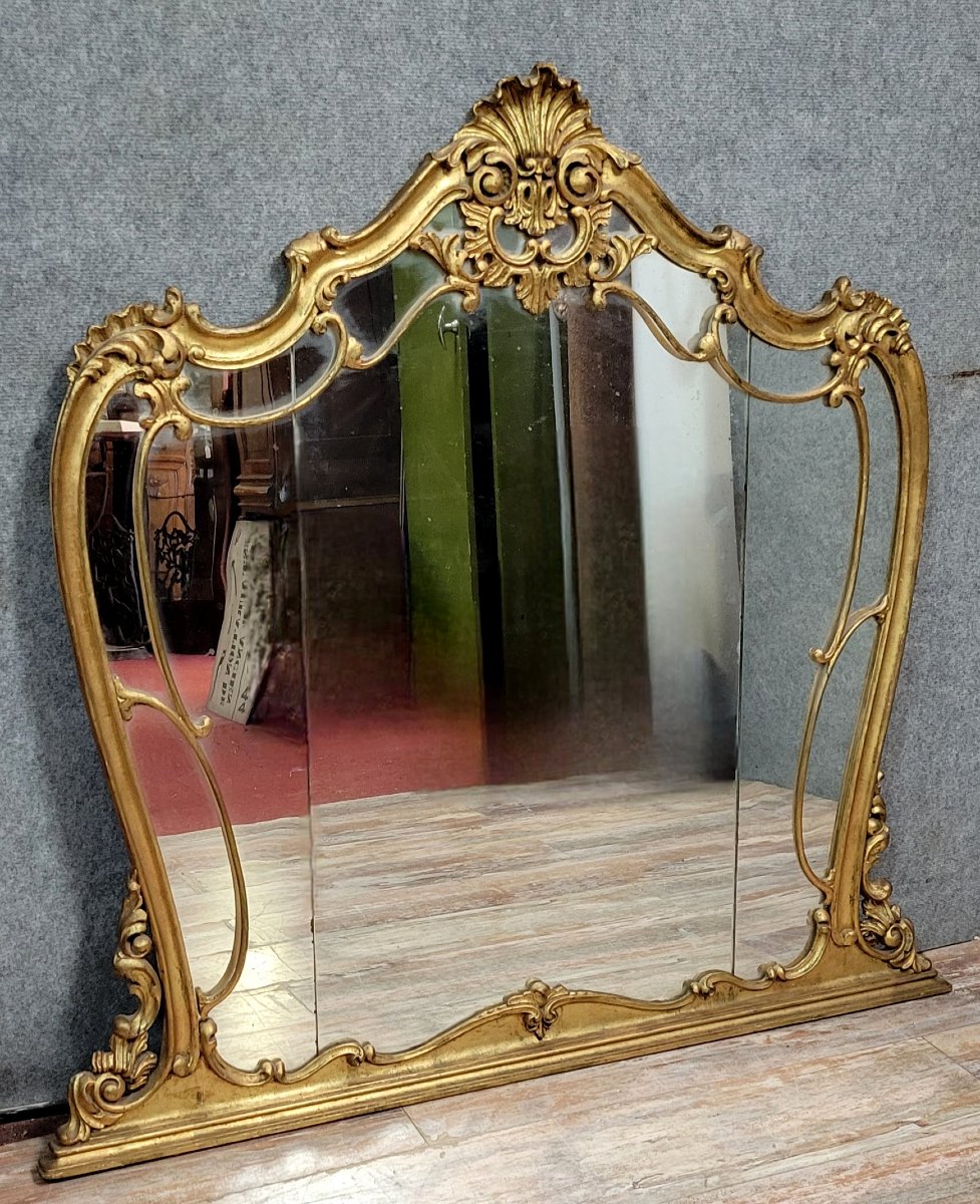 Trés grand miroir doré Vénitien de style Louis XV -photo-1