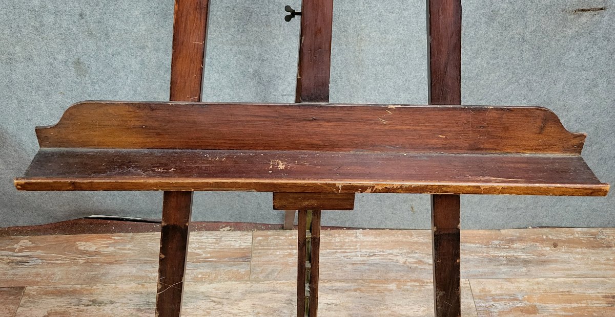 Very Large Mahogany Stained Wood Painter's Easel   -photo-4