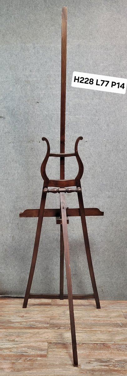 Very Large Mahogany Stained Wood Painter's Easel   -photo-7