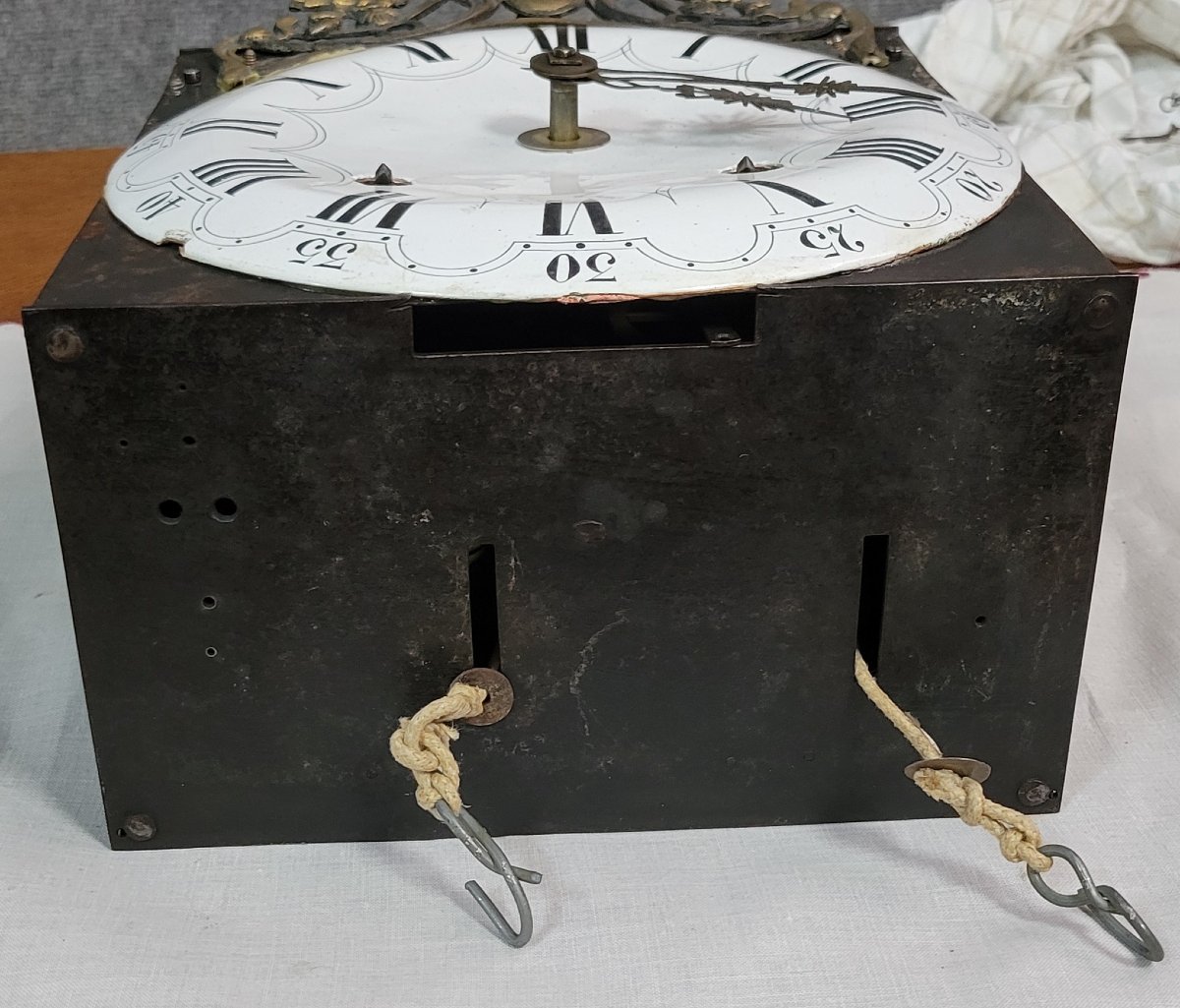 Mouvement d'horloge comtoise avec son balancier époque XVIIIeme  -photo-5