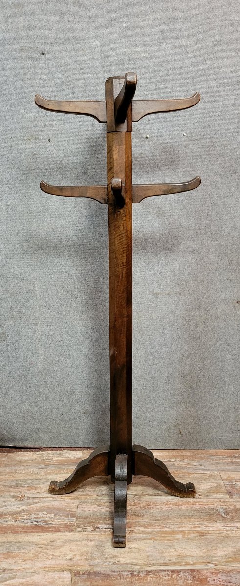 Porte manteaux perroquet design Français en bois massif des années 50'  -photo-1