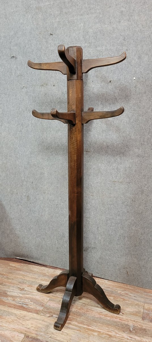 Porte manteaux perroquet design Français en bois massif des années 50'  -photo-2