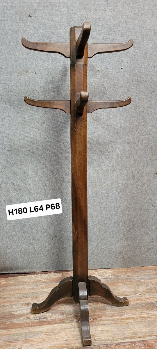 Porte manteaux perroquet design Français en bois massif des années 50'  -photo-6