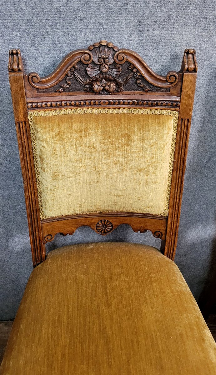 Set Of 6 Renaissance Style Mahogany Chairs From The 19th Century  -photo-3