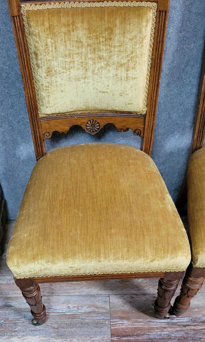 Set Of 6 Renaissance Style Mahogany Chairs From The 19th Century  -photo-4
