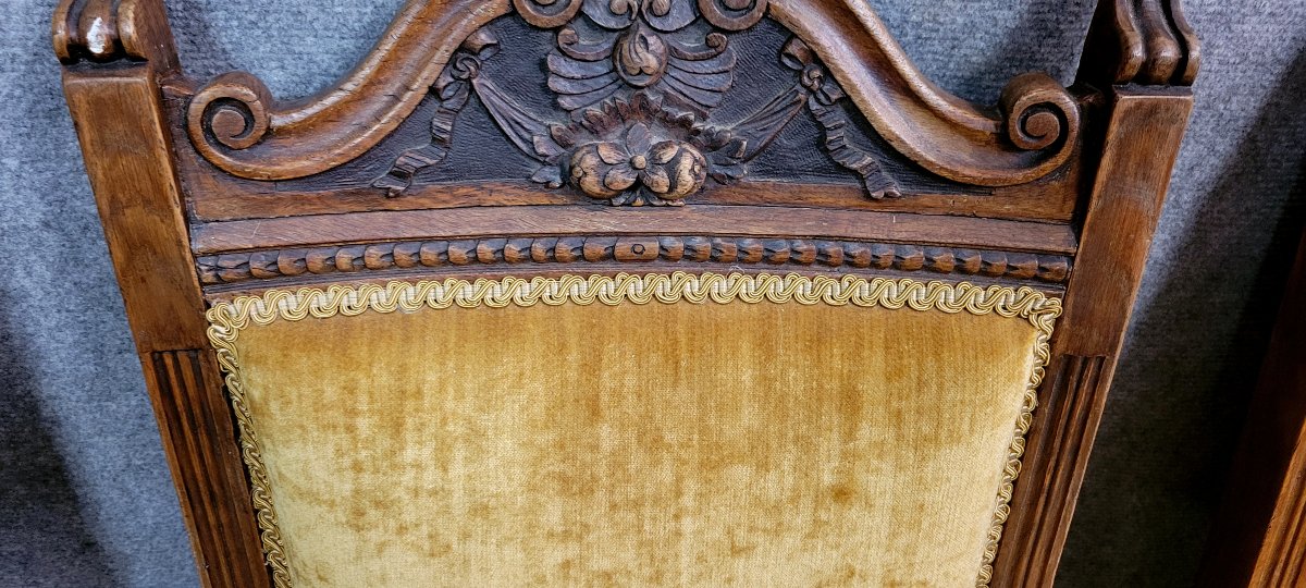 Set Of 6 Renaissance Style Mahogany Chairs From The 19th Century  -photo-5
