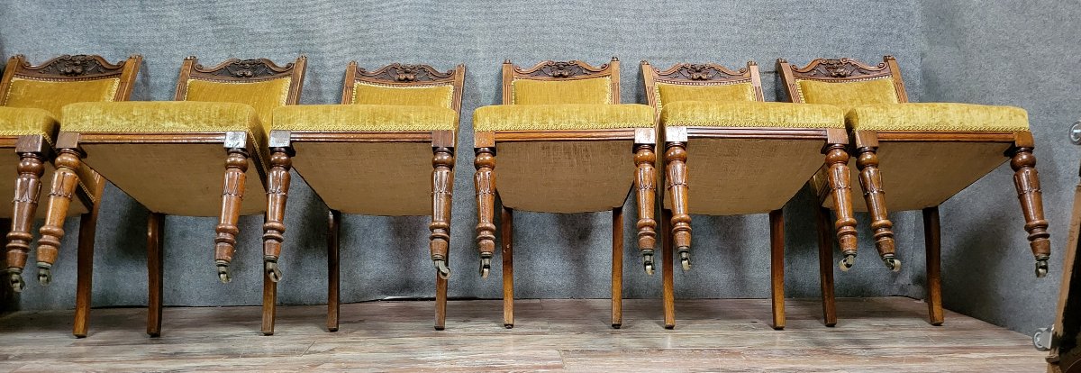 Set Of 6 Renaissance Style Mahogany Chairs From The 19th Century  -photo-6