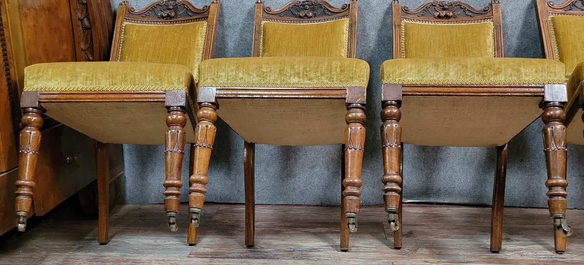 Set Of 6 Renaissance Style Mahogany Chairs From The 19th Century  -photo-7