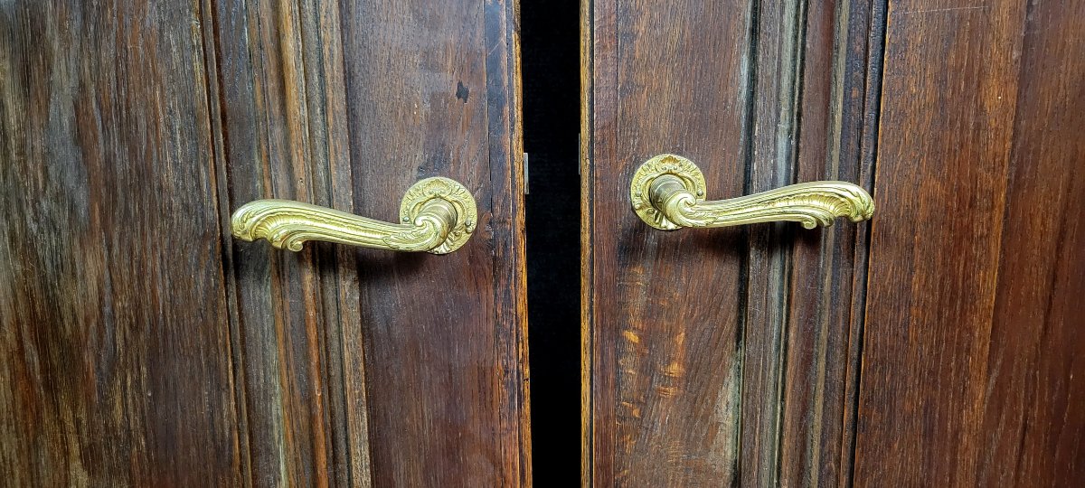 Paire de portes de boiserie de château aux putti -photo-6