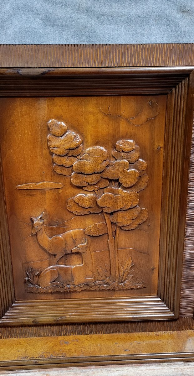 Pier Luigi Colli: Art Deco Period Sideboard In Burl And Carved Wood-photo-5