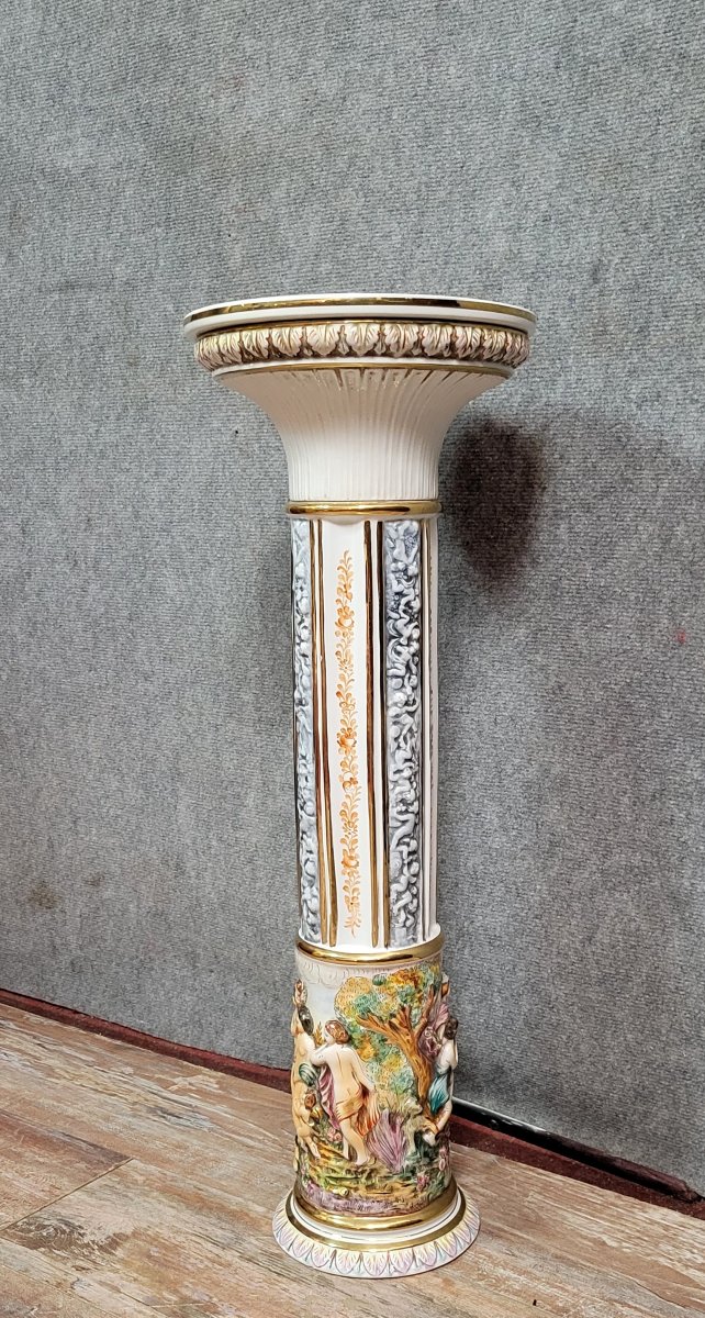 Capodimonte Italie : grande colonne en céramique -photo-1