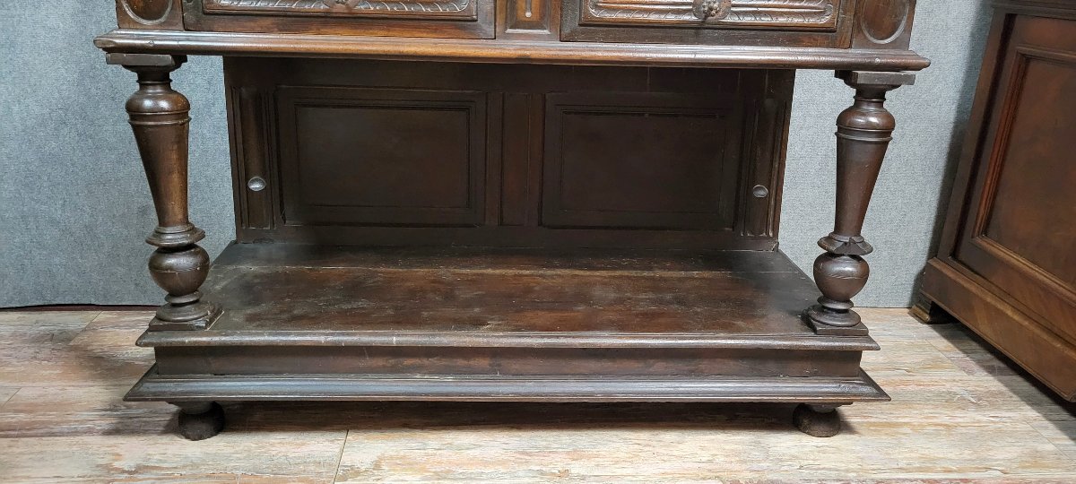 Cabinet Renaissance époque XVIIeme en bois massif sculpté -photo-5