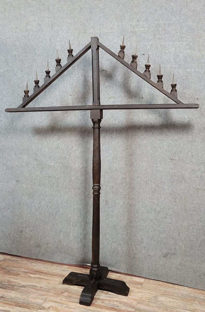 Trés grand pique ciérges époque XVIIeme en chataigner-photo-1