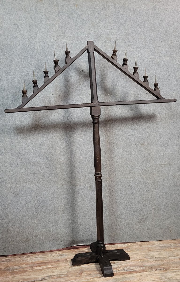 Trés grand pique ciérges époque XVIIeme en chataigner-photo-2