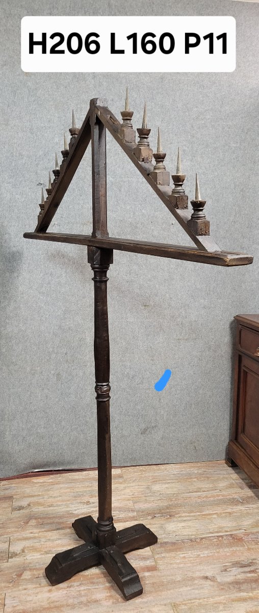 Trés grand pique ciérges époque XVIIeme en chataigner-photo-8