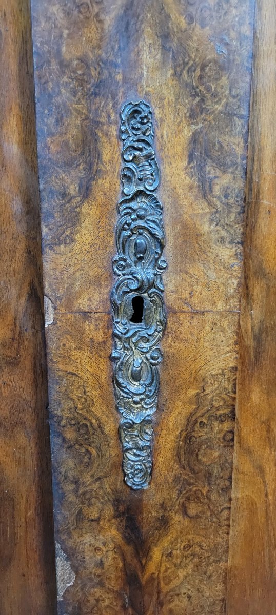 Large Louis Philippe Period Burgundy Armoire In Walnut And Burl-photo-3