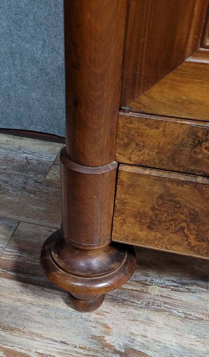 Large Louis Philippe Period Burgundy Armoire In Walnut And Burl-photo-6