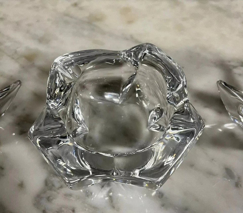 Daum France: Set Of 3 Signed Crystal Pieces Circa 1960-1970-photo-4