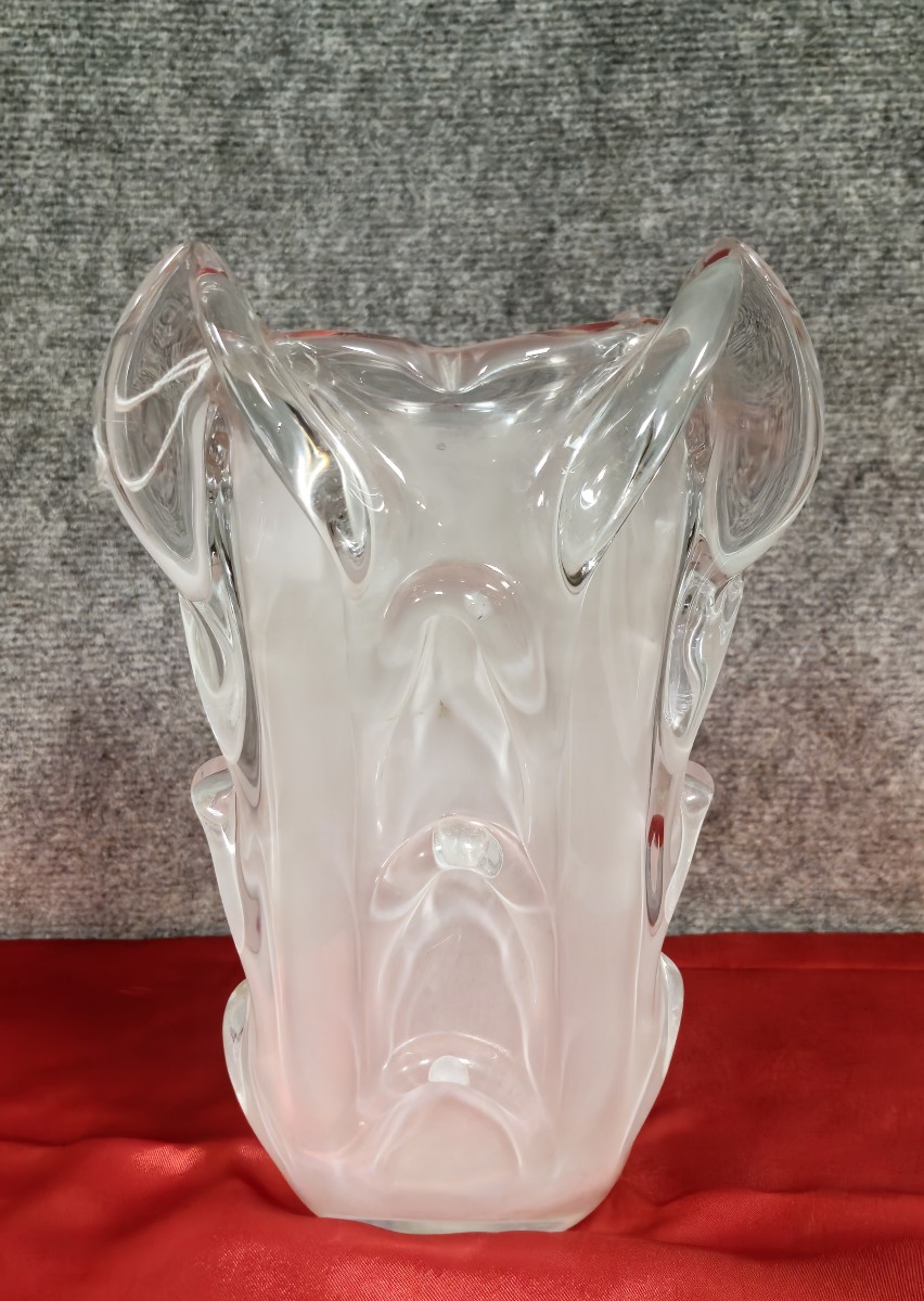 Art Nouveau Style Molded Crystal Vase  
