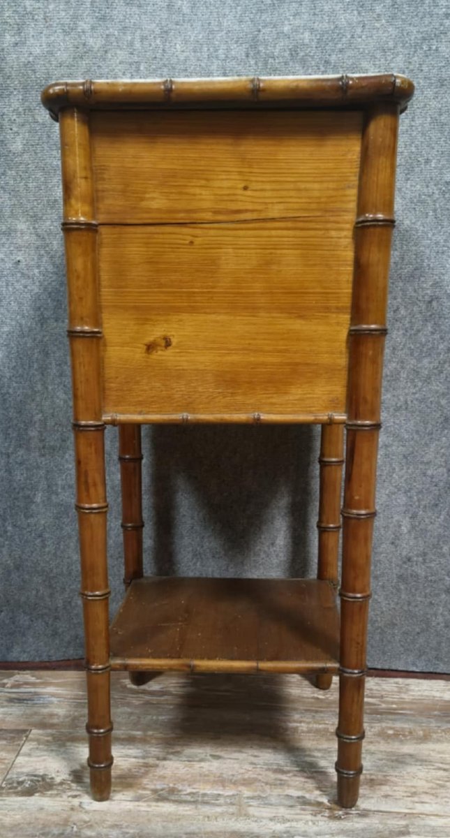 Table de chevet en bambou et bois clair époque Napoléon III-photo-3