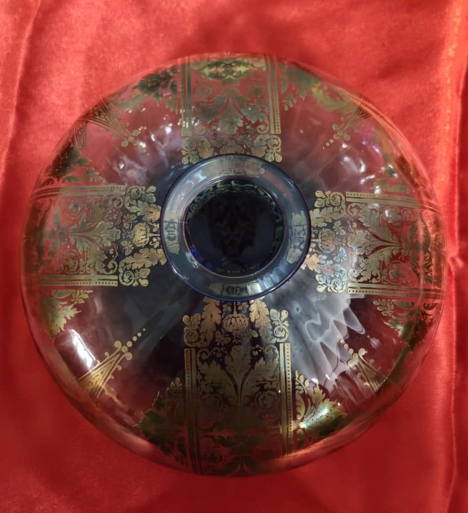 Vase pansu en cristal a décors mordorés époque Art Nouveau -photo-1