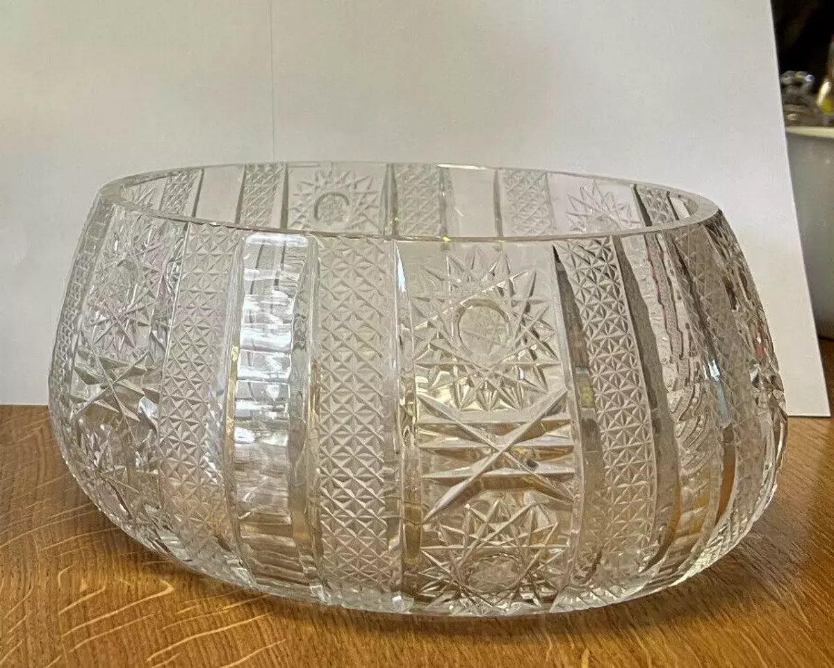 Importante coupe en cristal ciselé -photo-3