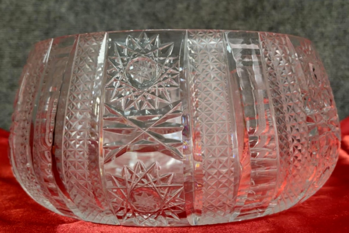 Importante coupe en cristal ciselé 