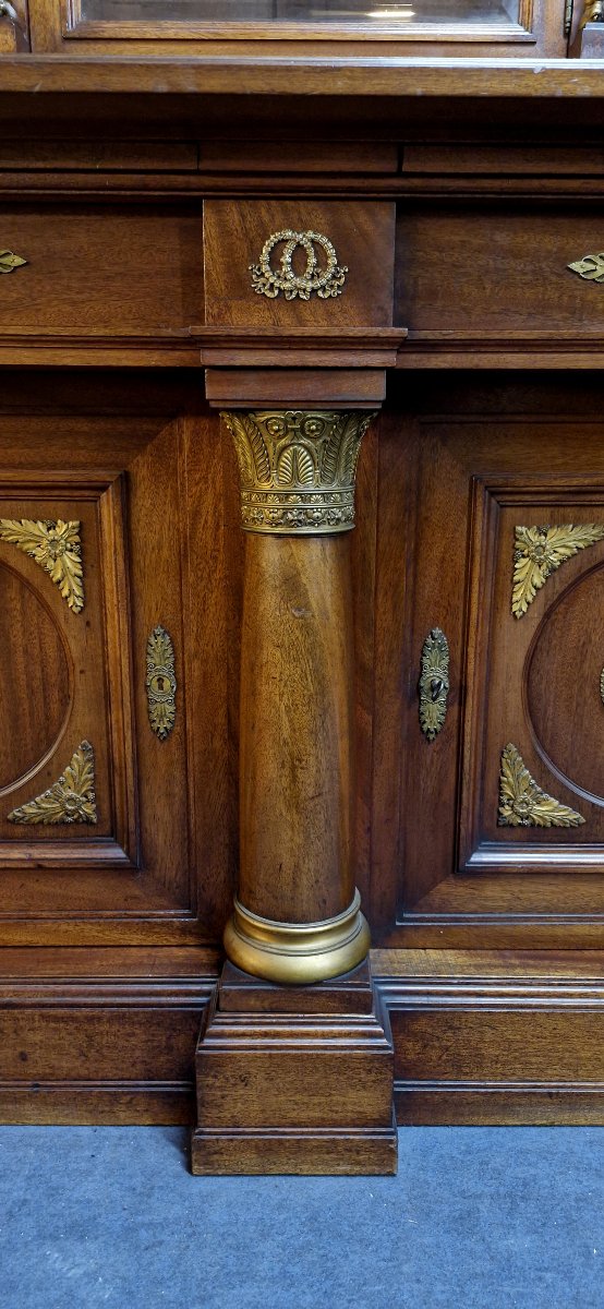 Important Empire Style Parquet Library In Mahogany -photo-8