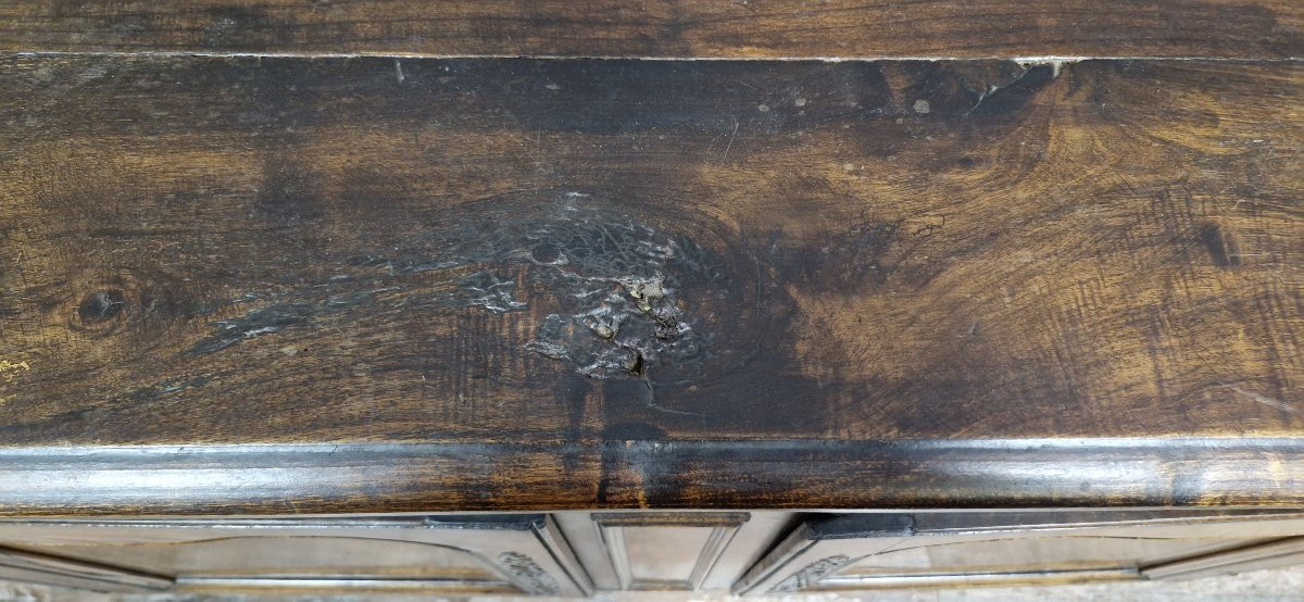 Louis XV Period Sideboard In Walnut And Solid Oak -photo-2