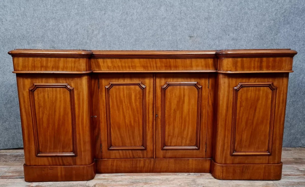 Buffet Anglais en enfilade époque Napoléon III en acajou blond -photo-1