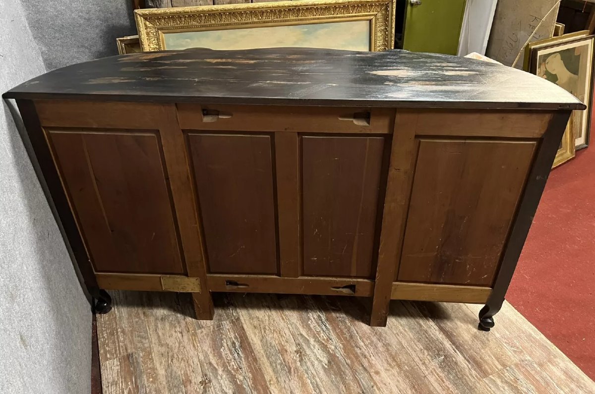 Buffet en Enfilade en bois laqué et bois teinté style Louis XV -photo-3