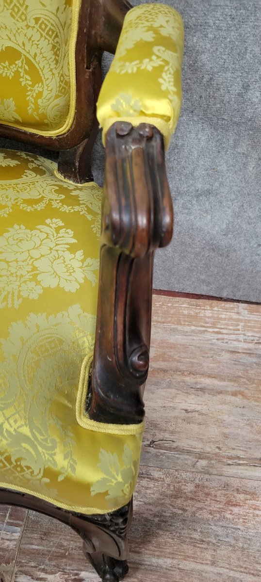 Fauteuil style Louis XV en acajou (c)-photo-4
