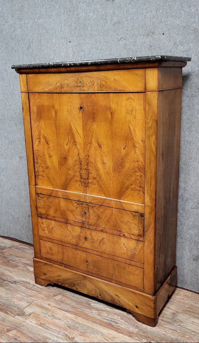 Charles X Period Secretary - Restoration In Light Mahogany -photo-1