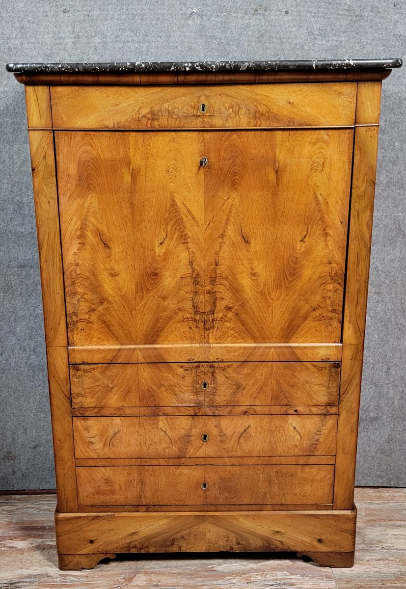Charles X Period Secretary - Restoration In Light Mahogany 
