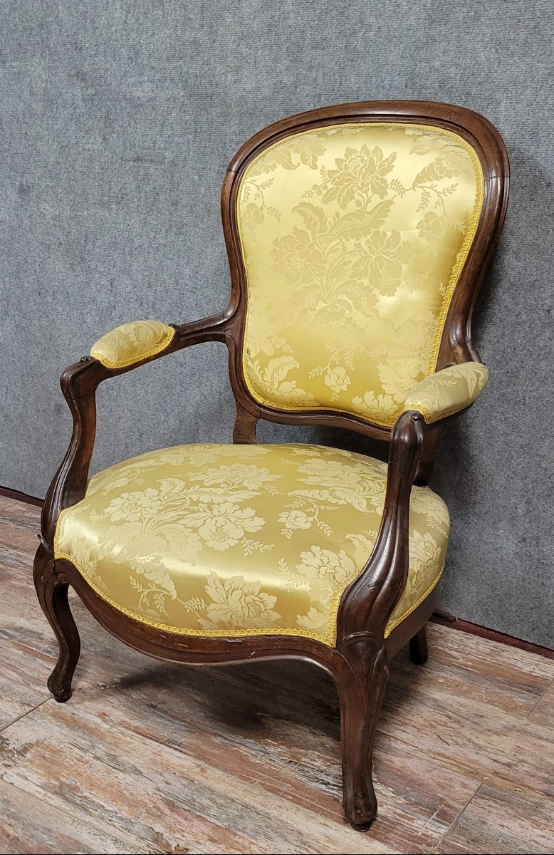 Fauteuil style Louis XV en acajou -photo-1
