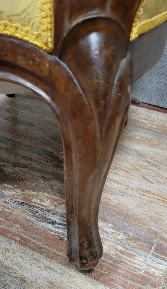 Fauteuil style Louis XV en acajou -photo-4