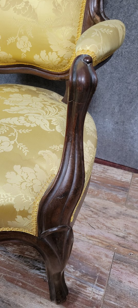 Fauteuil style Louis XV en acajou -photo-5