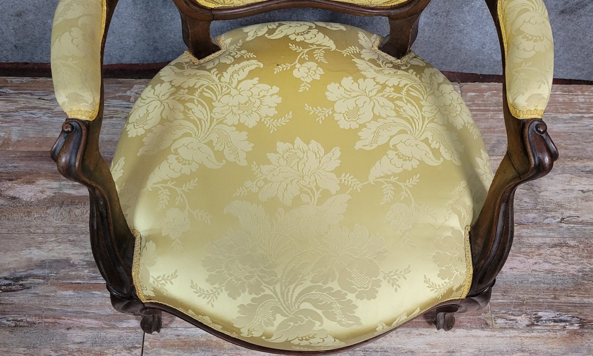 Fauteuil style Louis XV en acajou -photo-6